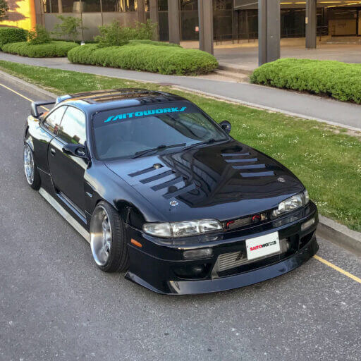 Alternative view of SaitoWorks 'Retro Speed' JDM Sunstrip Banner