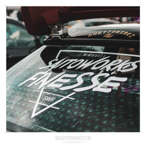 Alternative view of SaitoWorks 'Thrash Triangle' XL 55cm Rear Window Decal