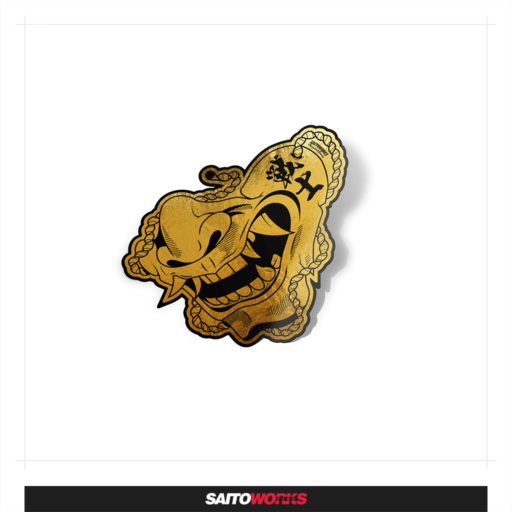 Kabuki Mask 歌舞伎 Gold Chrome Sticker