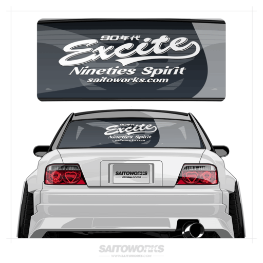 Saitoworks '90's EXCITE' Nineties Spirit Japan XL Rear Window Decal