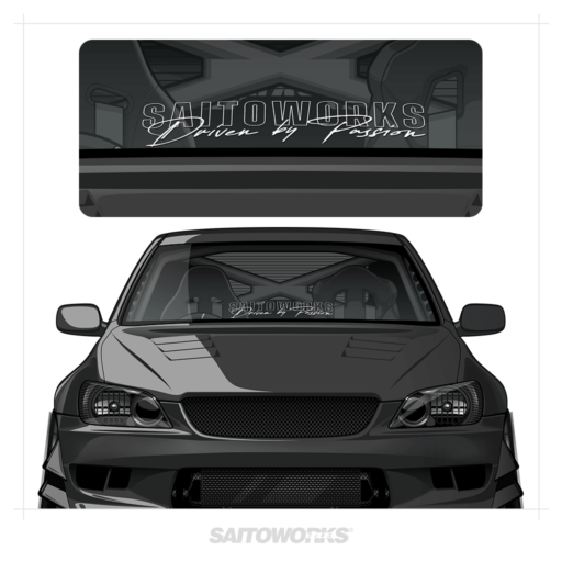 SaitoWorks 'Driven By Passion' Lower Windshield Banner