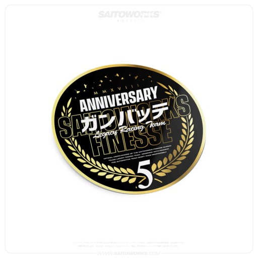 SAITOWORKS® 5 Years Legacy Racing Team Gold Chrome Sticker