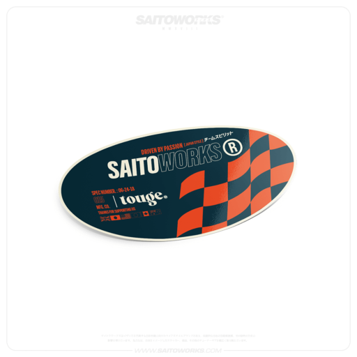 SAITOWORKS® Checkered Racing 'Retro' Japan Sticker