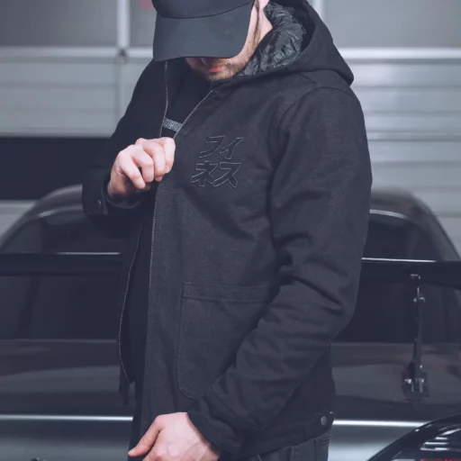 Alternative view of SAITOWORKS®フィネス Black Canvas Heavy Hooded Jacket