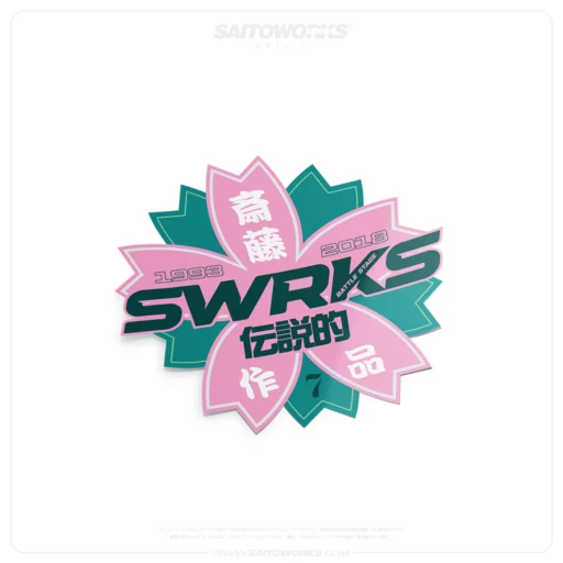 SWRKS Sakura Battle Stage Teal Pink Sticker