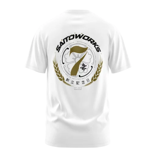 SAITOWORKS® 7 Year Anniversary White Oversized Tee
